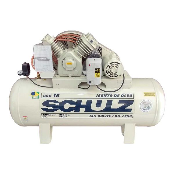 compresor libre de aceite schulz csv-15 tanque horizontal